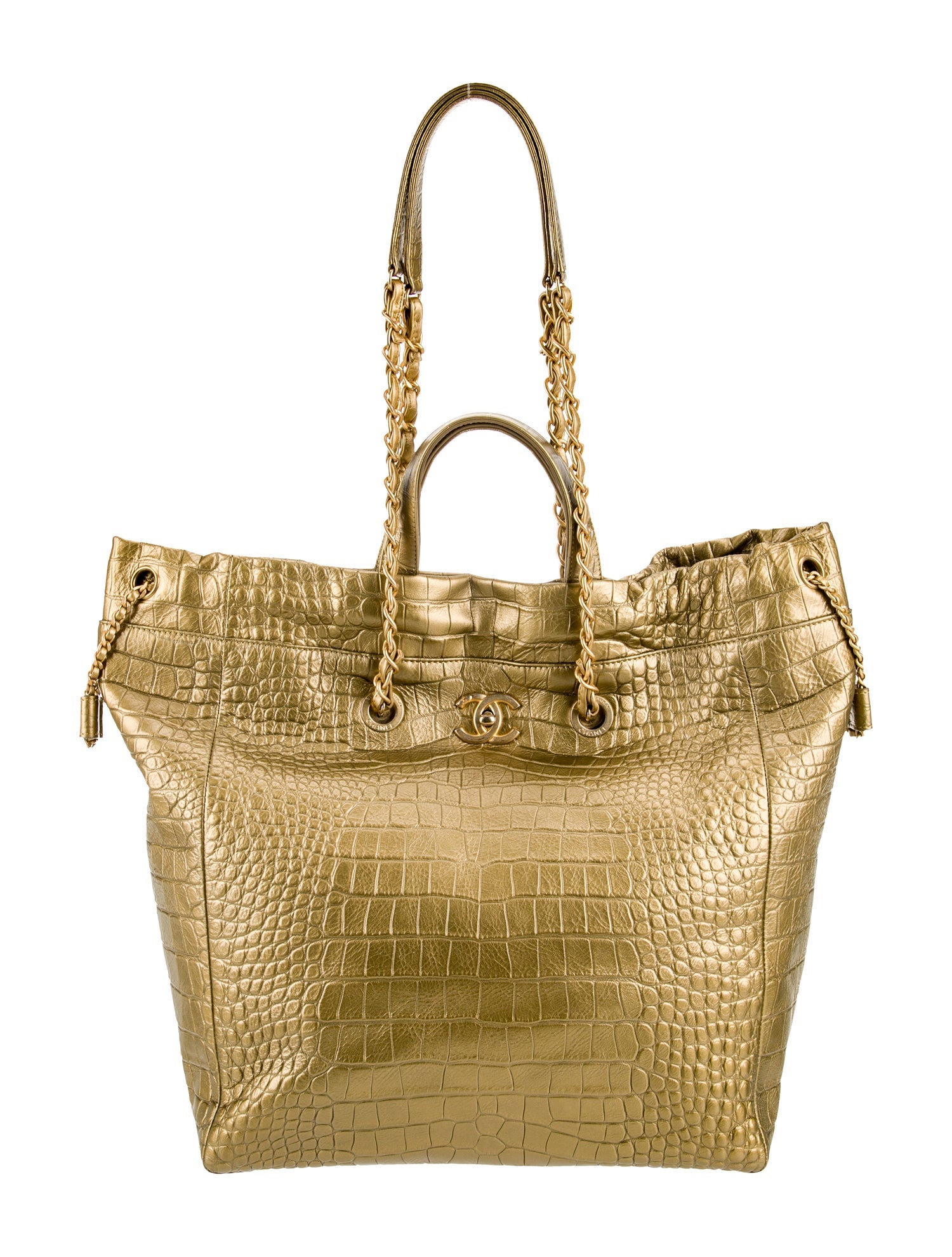 Chanel Paris-New York Large Coco Croc Embossed Tote