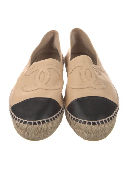 Chanel Interlocking CC Logo Leather Espadrilles