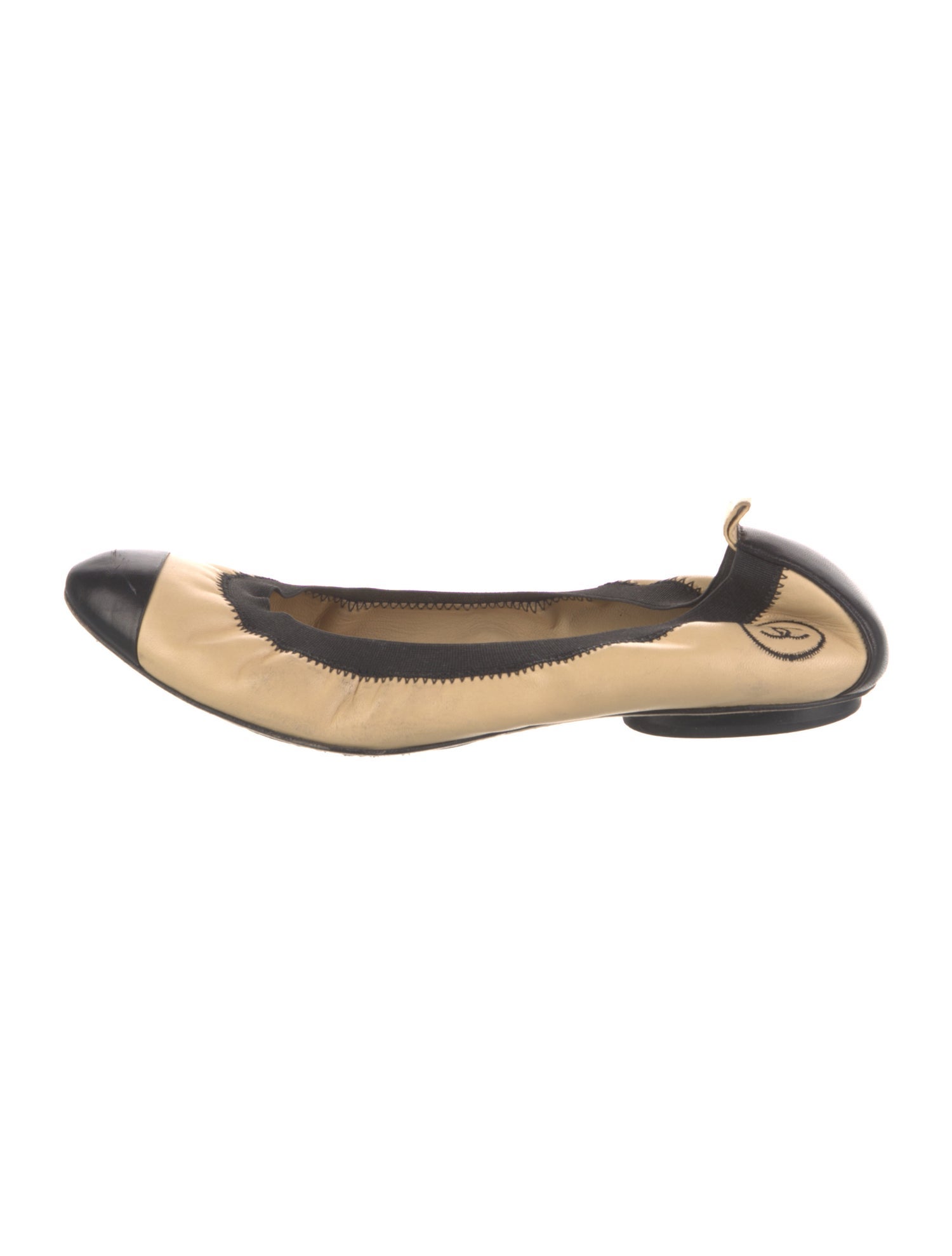 Chanel Vintage Interlocking CC Logo Ballet Flats