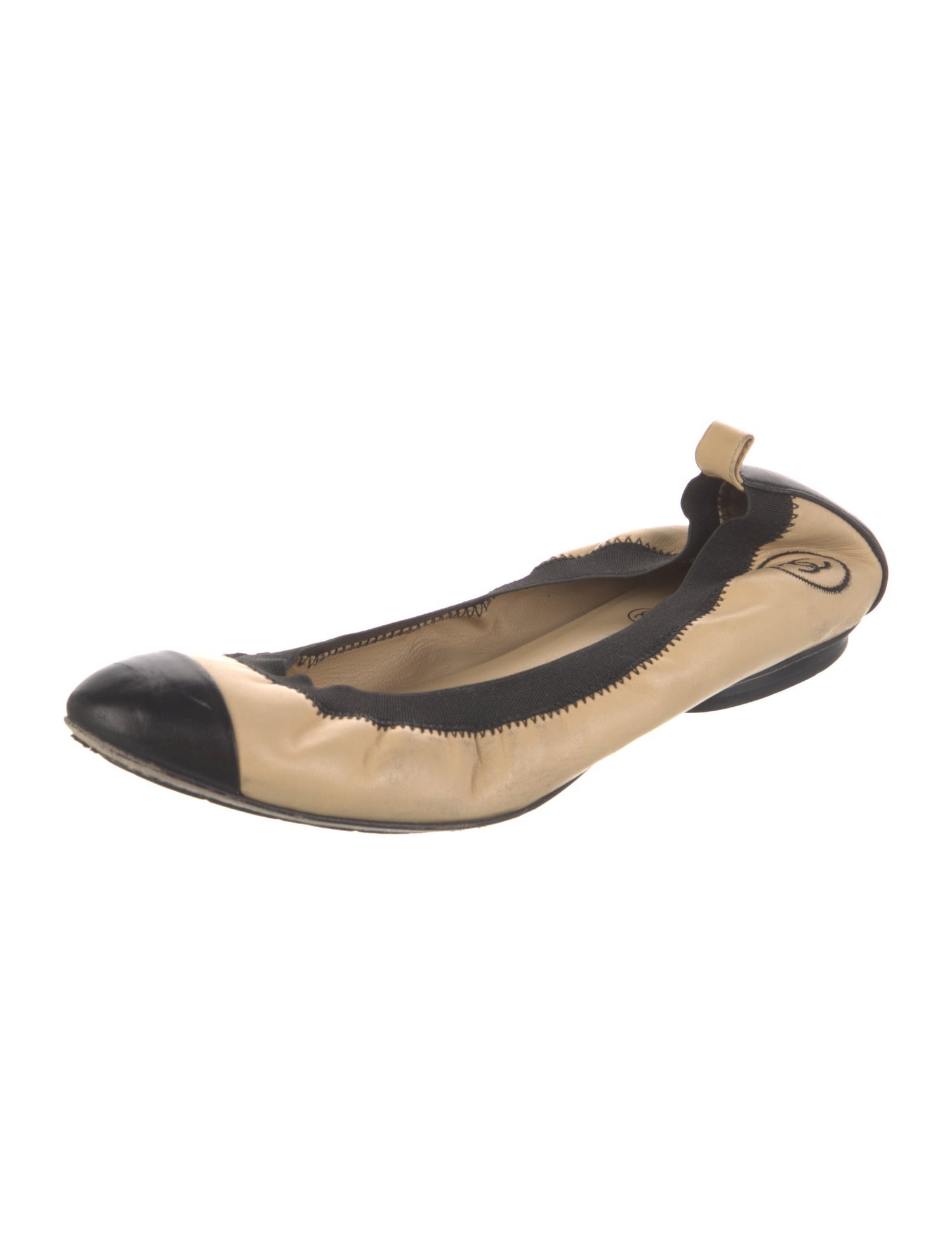 Chanel Vintage Interlocking CC Logo Ballet Flats