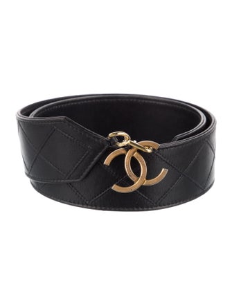 Chanel Interlocking CC Logo Leather Waist Belt