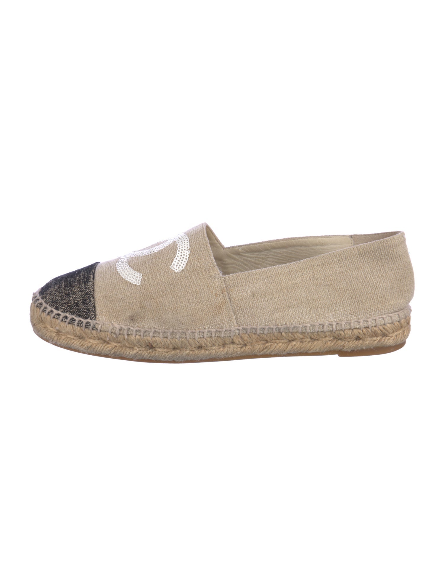 Chanel Interlocking CC Logo Canvas Espadrilles