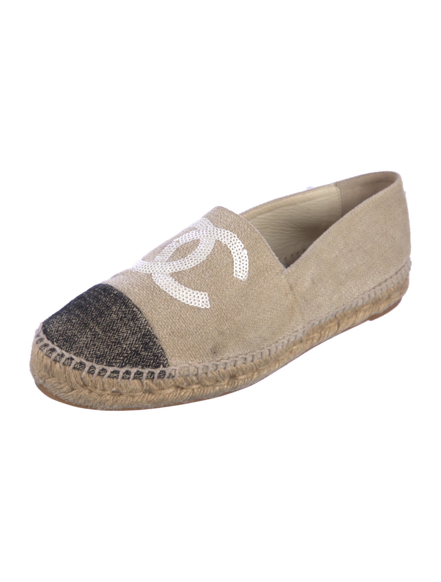 Chanel Interlocking CC Logo Canvas Espadrilles