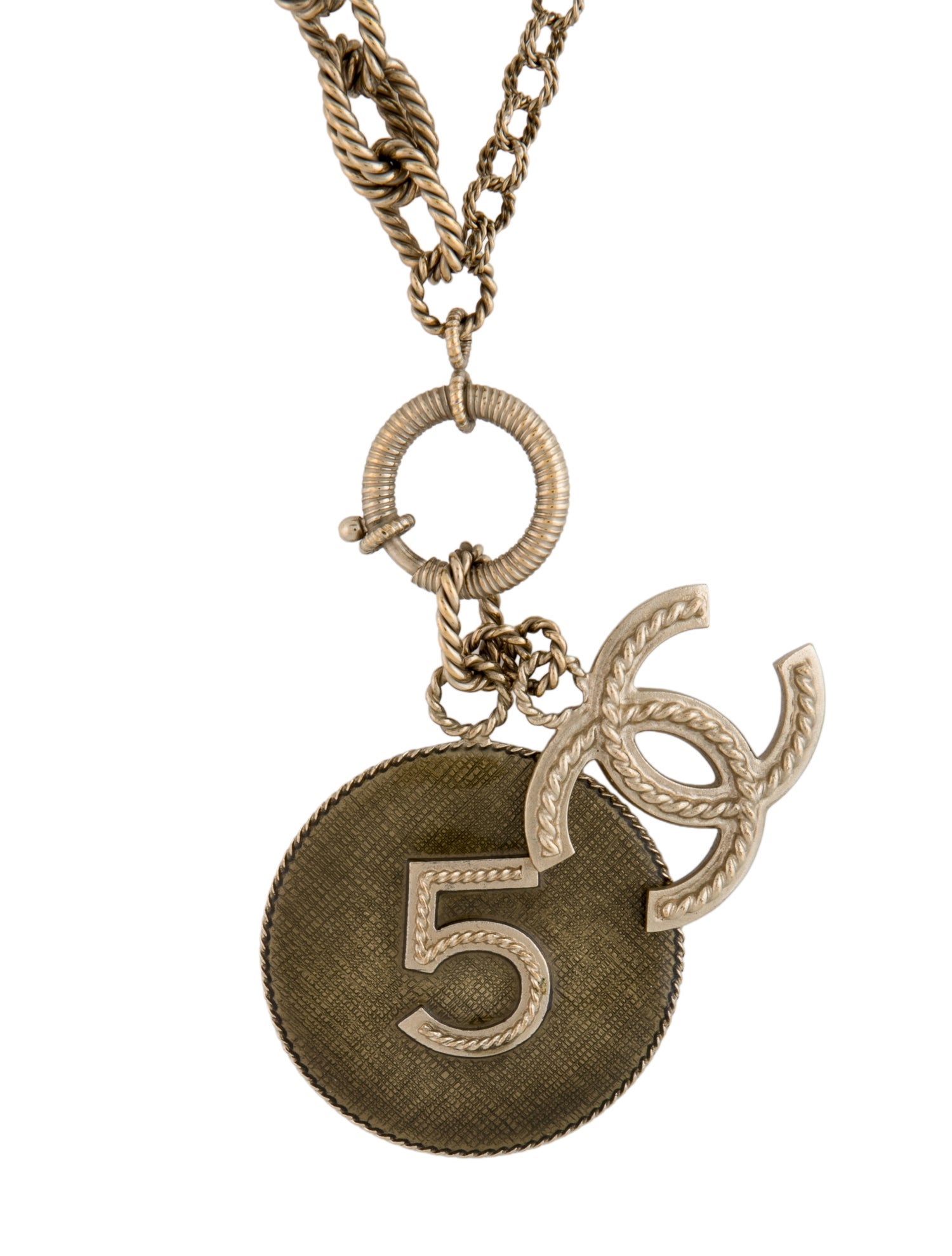Chanel Resin CC No. 5 Medallion Pendant Necklace