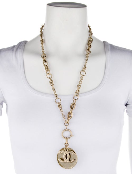 Chanel Resin CC No. 5 Medallion Pendant Necklace