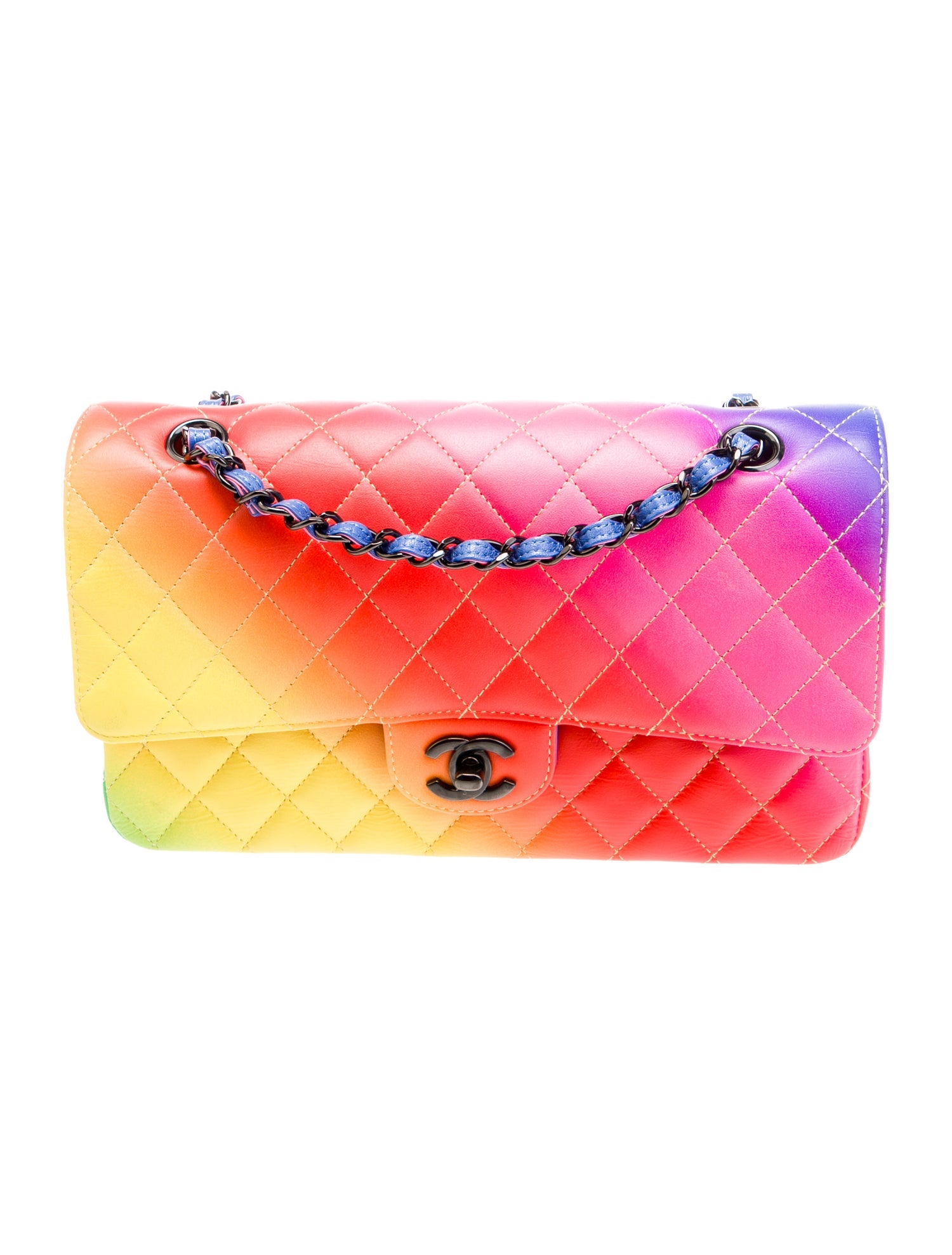 Chanel 2023 Medium Rainbow Classic Double Flap Bag