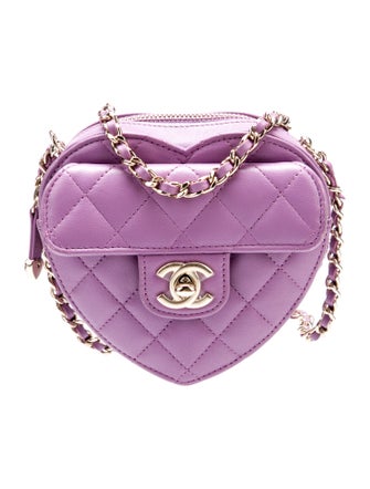 Chanel 2022 Mini CC In Love Heart Clutch w/Chain
