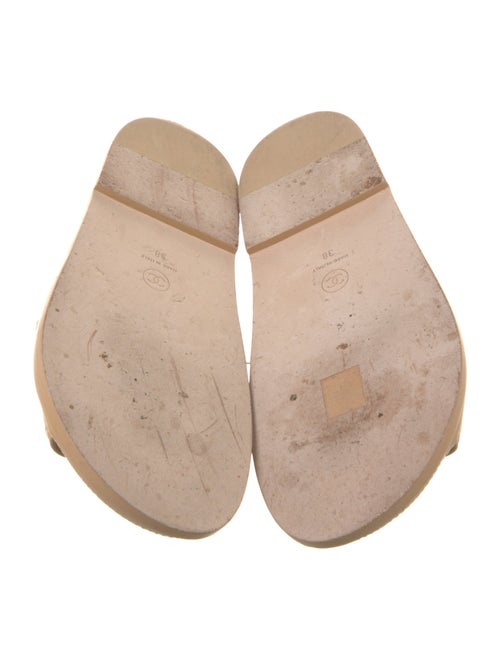 Chanel Interlocking CC Logo Leather Slides