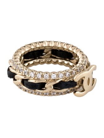 Chanel Leather & Strass CC Band
