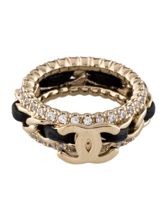 Chanel Leather & Strass CC Band