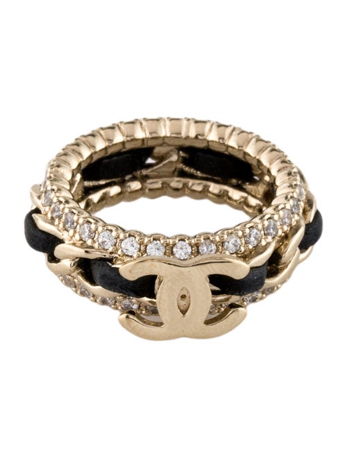 Chanel Leather & Strass CC Band