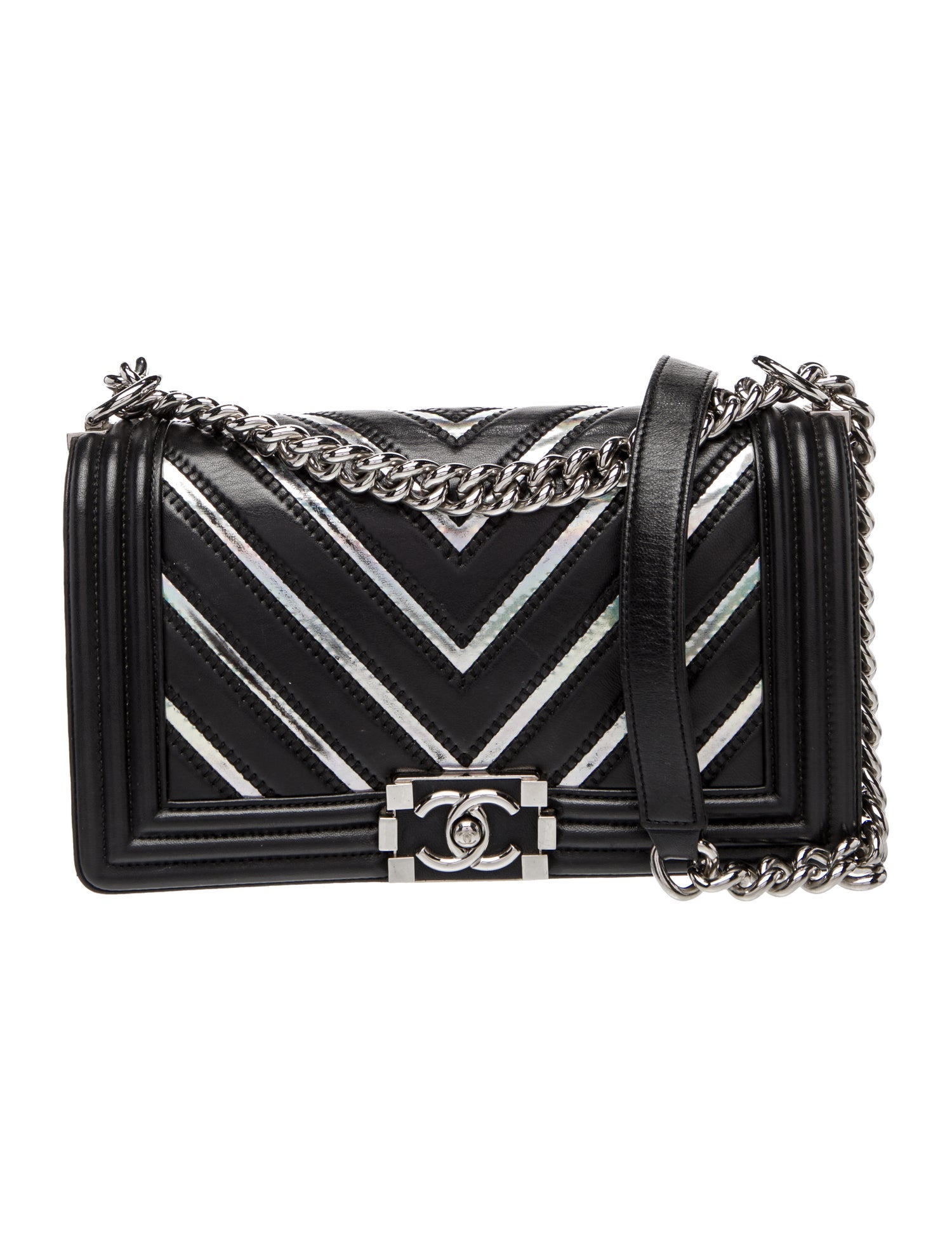 Chanel Medium Holographic Chevron Boy Bag