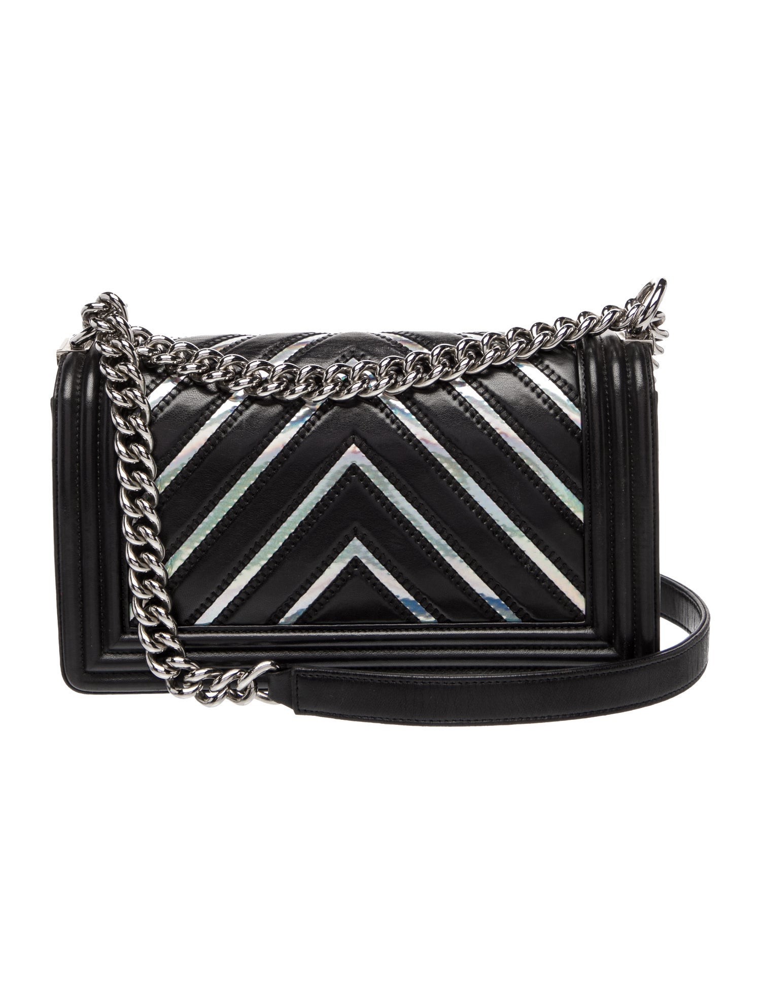 Chanel Medium Holographic Chevron Boy Bag