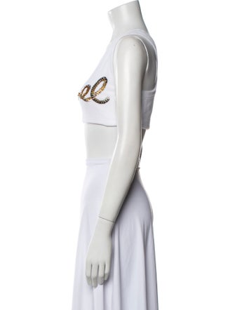 Chanel 2022 Graphic Print Crop Top