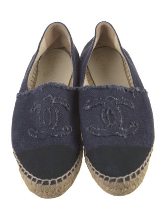 Chanel Interlocking CC Logo Denim Espadrilles