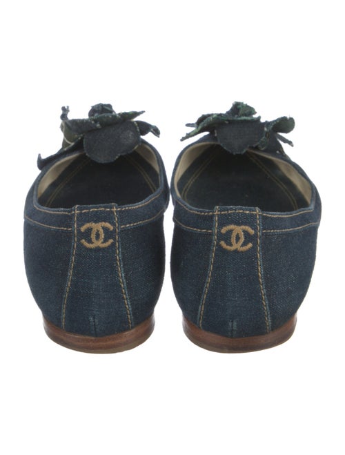 Chanel Interlocking CC Logo Denim Flats