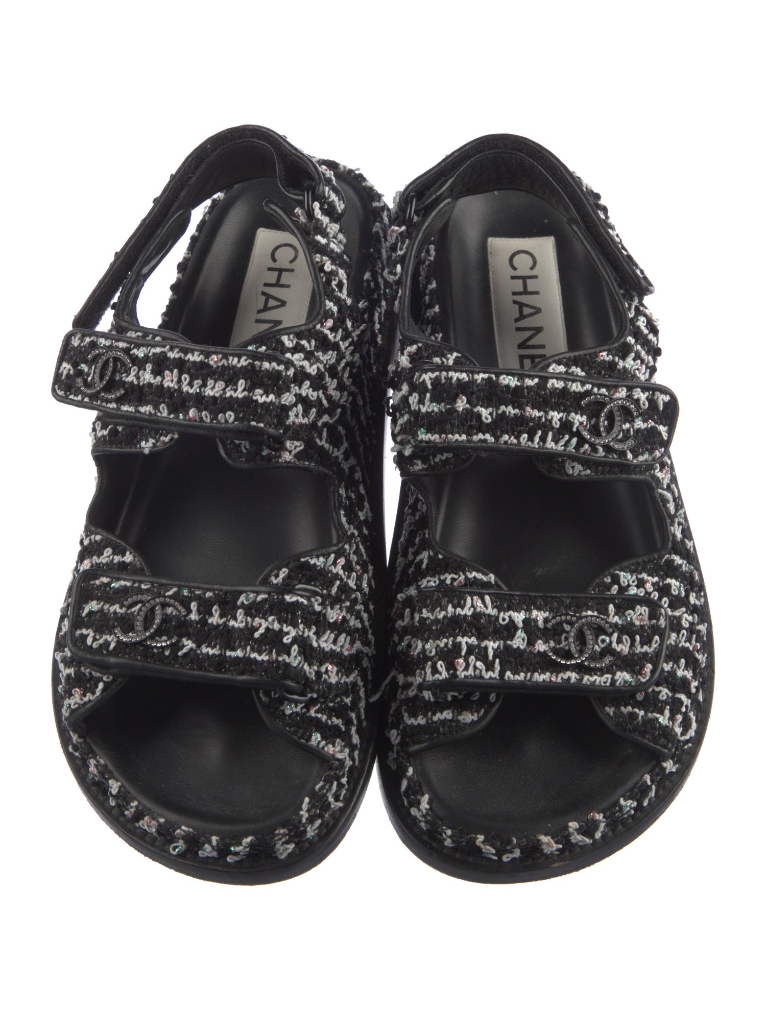 Chanel 2022 Interlocking CC Logo Slingback Sandals