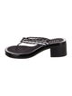 Chanel Interlocking CC Logo Patent Leather Slides