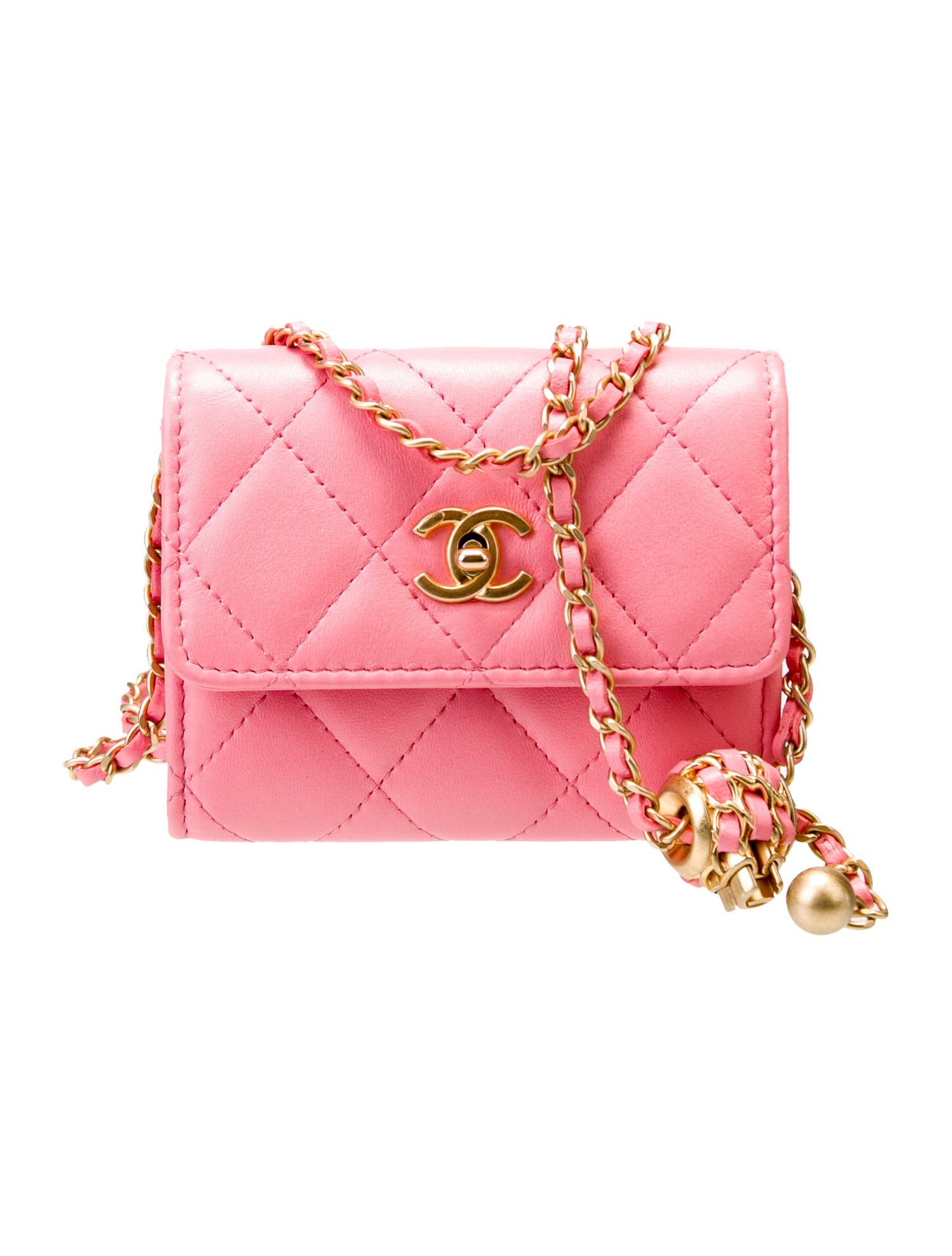 Chanel 2022 Pearl Crush Mini Wallet w/ Chain w/Tags