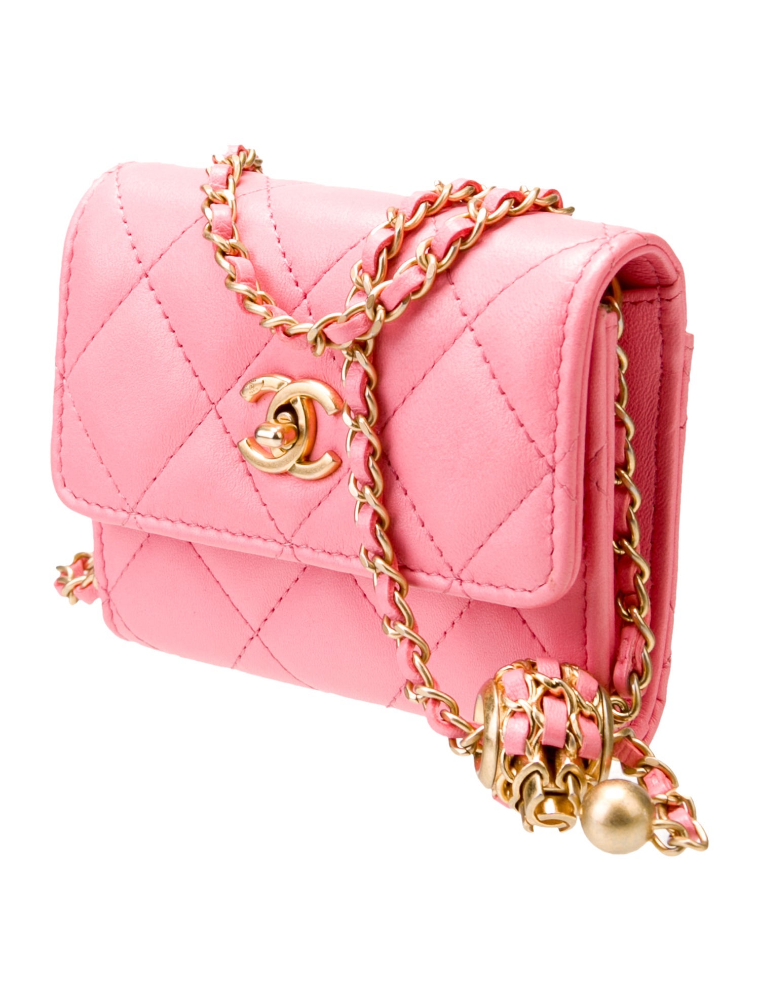 Chanel 2022 Pearl Crush Mini Wallet w/ Chain w/Tags