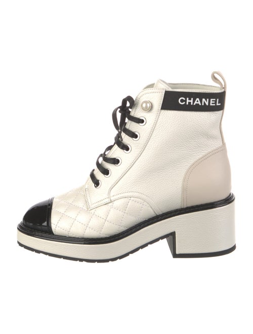 Chanel 2021 Interlocking CC Logo Combat Boots