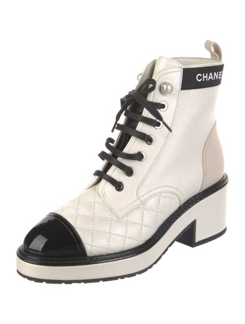 Chanel 2021 Interlocking CC Logo Combat Boots