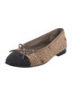Chanel Interlocking CC Logo Tweed Flats