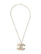 Chanel Faux Pearl & Strass CC Pendant Necklace