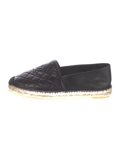 Chanel Interlocking CC Logo Leather Espadrilles