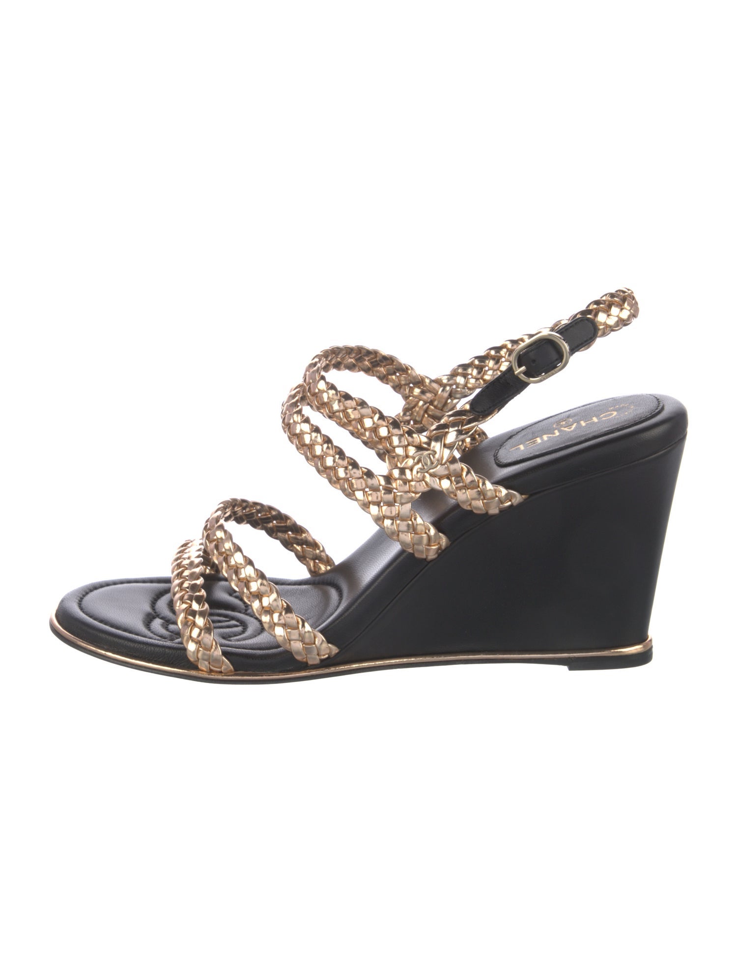 Chanel 2017 Interlocking CC Logo Slingback Sandals