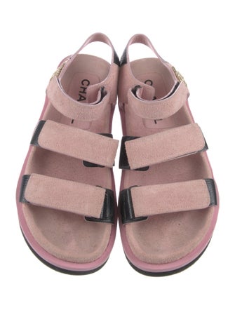 Chanel 2022 Interlocking CC Logo Slingback Sandals