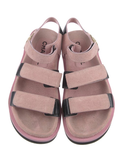 Chanel 2022 Interlocking CC Logo Slingback Sandals