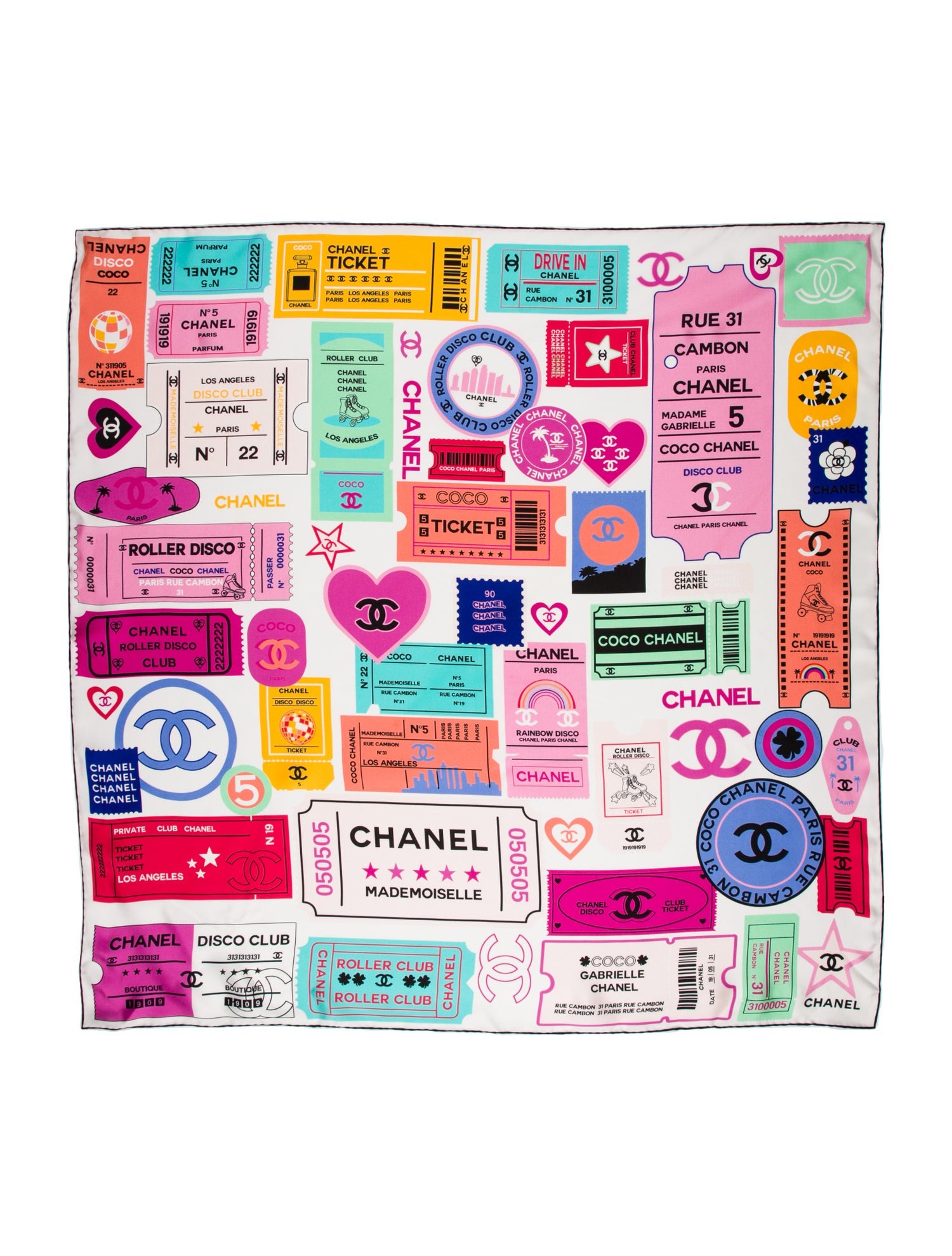 Chanel Silk Interlocking CC Logo Scarf