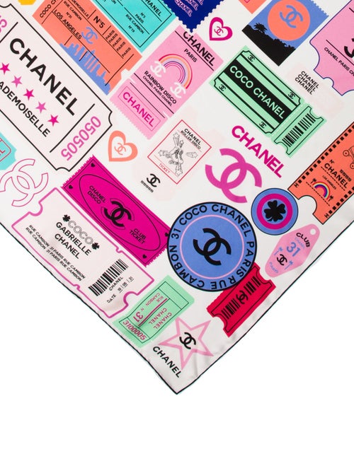 Chanel Silk Interlocking CC Logo Scarf