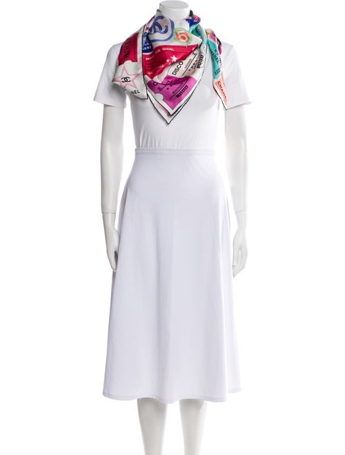 Chanel Silk Interlocking CC Logo Scarf