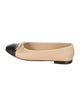 Chanel Interlocking CC Logo Leather Ballet Flats