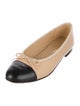 Chanel Interlocking CC Logo Leather Ballet Flats