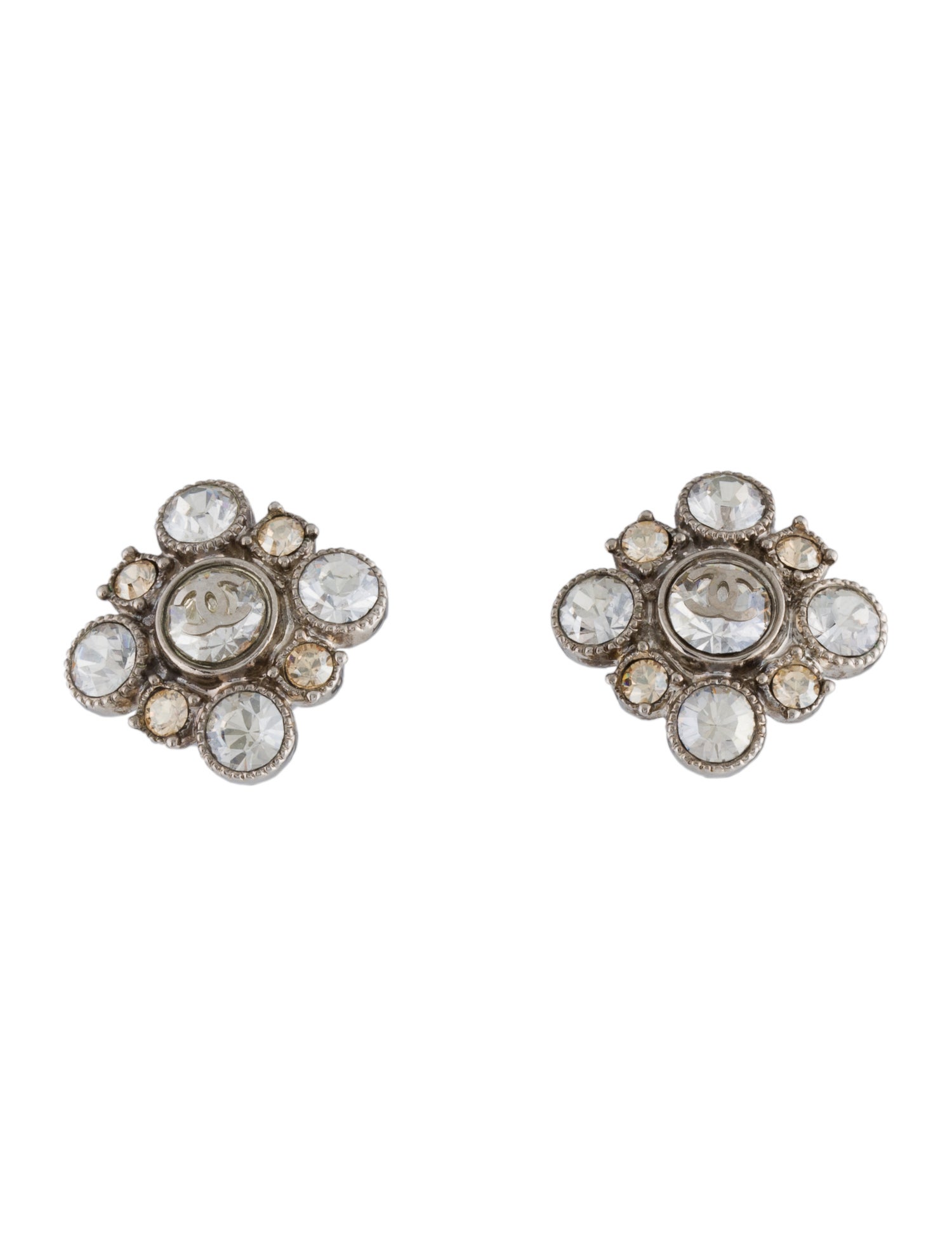 Chanel Strass CC Stud Earrings