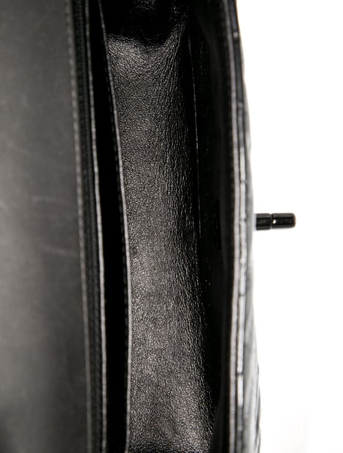 Chanel Chevron Classic So Black Rectangular Mini Flap Bag