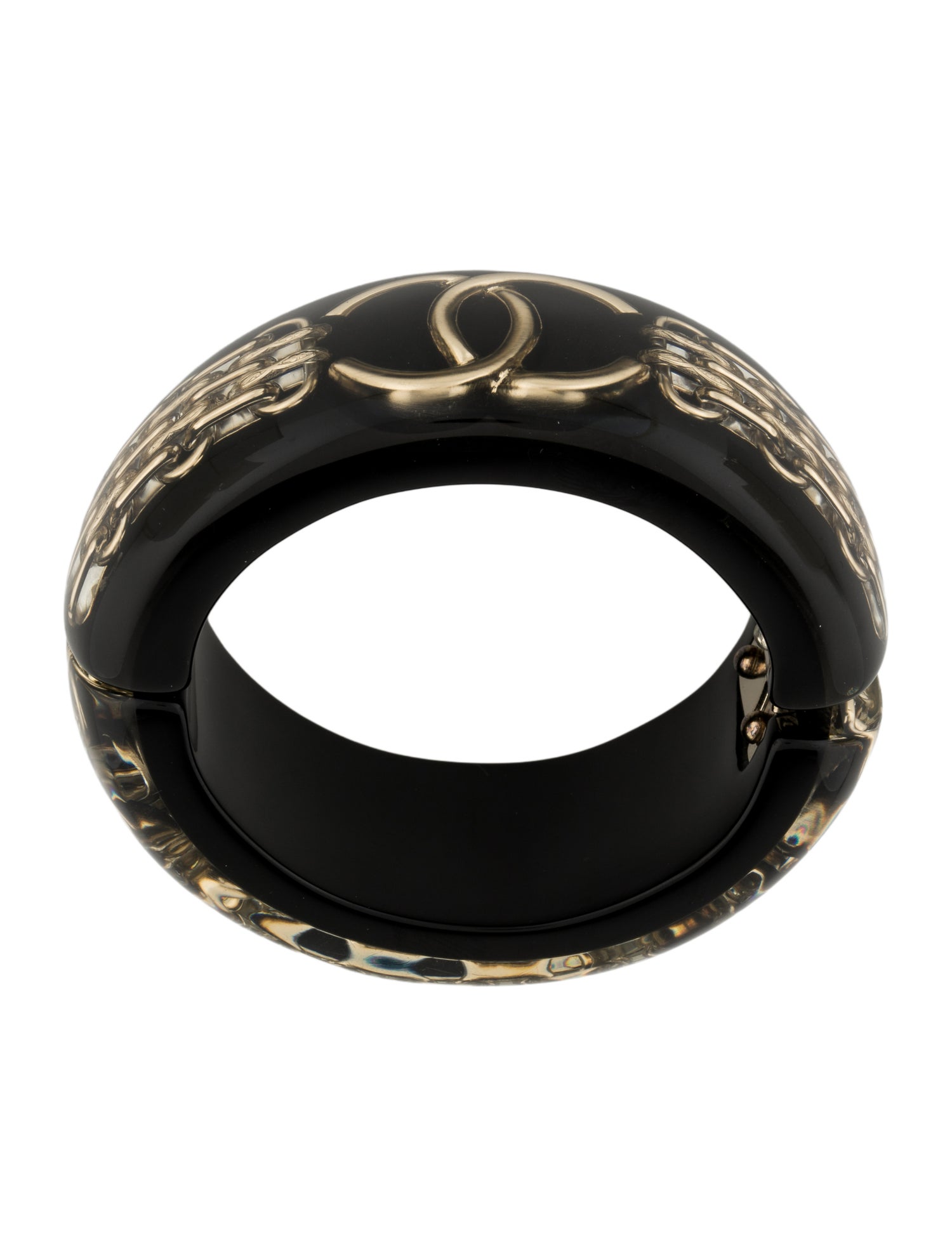 Chanel Resin CC Hinged Bangle
