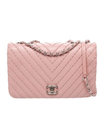 Chanel Studded Chevron Quilted Flap