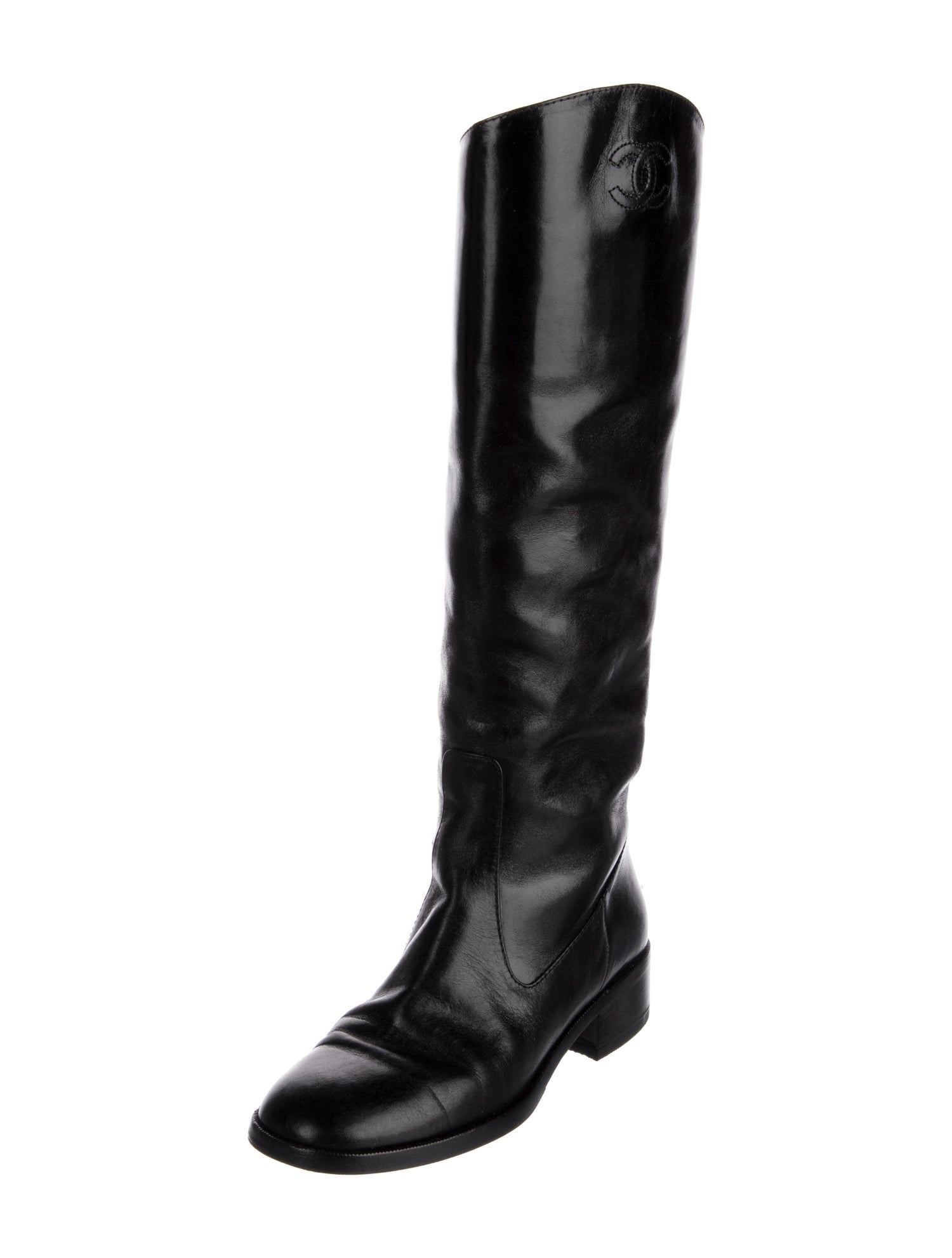 Chanel 2013 Interlocking CC Logo Riding Boots
