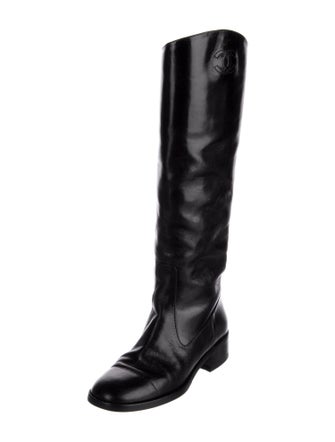 Chanel 2013 Interlocking CC Logo Riding Boots