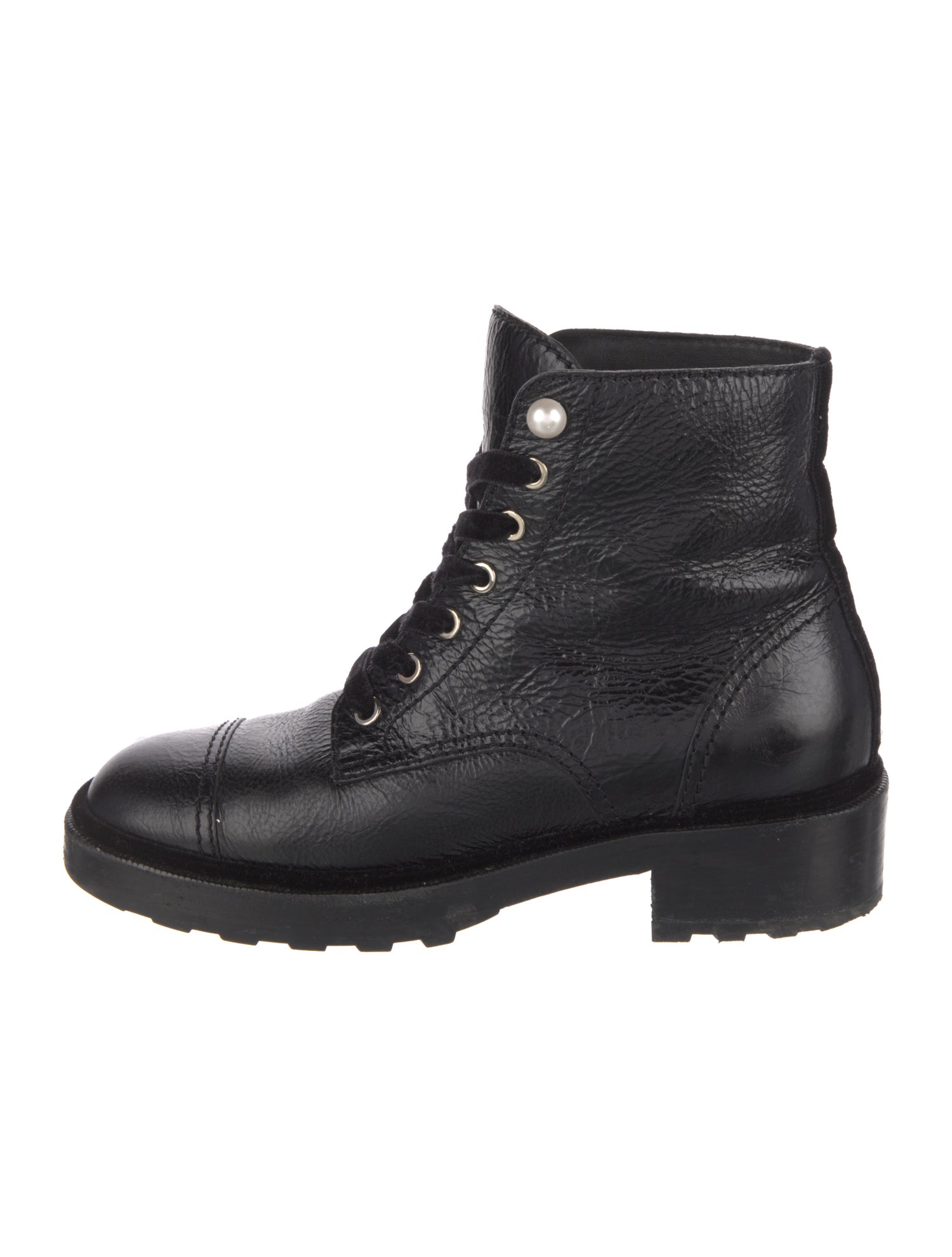 Chanel 2021 Interlocking CC Logo Combat Boots