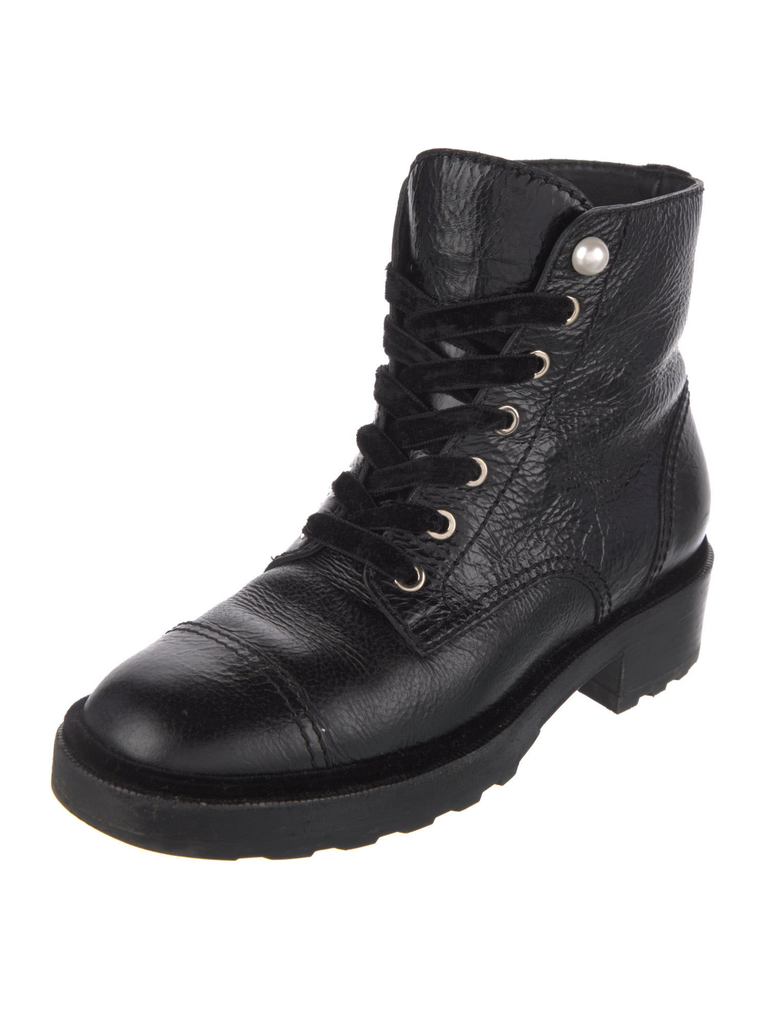 Chanel 2021 Interlocking CC Logo Combat Boots