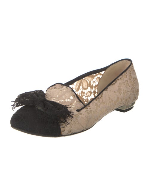 Chanel Interlocking CC Logo Lace Ballet Flats