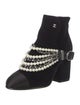 Chanel Interlocking CC Logo Velvet Lace-Up Boots