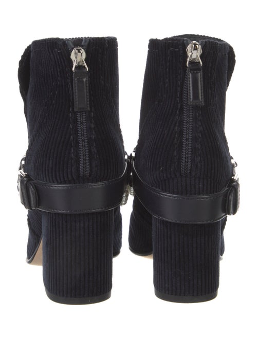 Chanel Interlocking CC Logo Velvet Lace-Up Boots