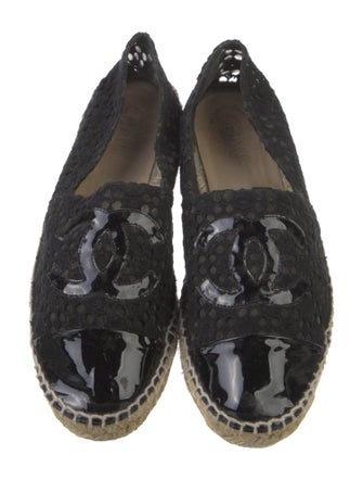 Chanel Interlocking CC Logo Mesh Accents Espadrilles