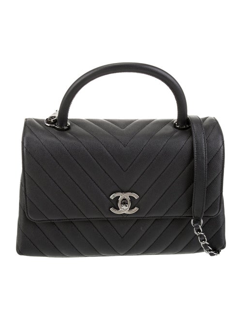 Chanel Small Chevron Coco Top Handle Bag